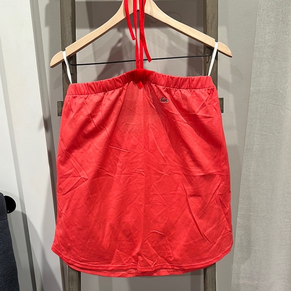 Lacoste Vibrant Orange/Red Halter Top - Picture 1 of 3